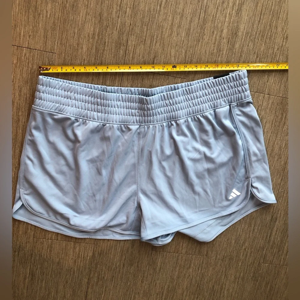 adidas Women's Slate Blue High-Waist Athletic Shorts